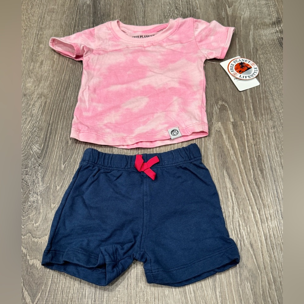 New Free Planet 2 Piece Summer Outfit Baby Girl 3/6 month J30